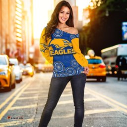 West Coast Eagles Women's Off Shoulder Sweater Special Aboriginal Style