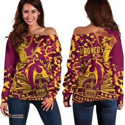 NRL ANZAC Broncos Off Shoulder Sweater Camouflage 02