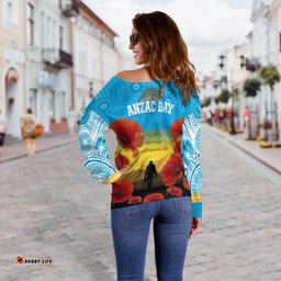 Gold Coast Titans Rugby Off Shoulder Sweater Anzac Day For The Fallen