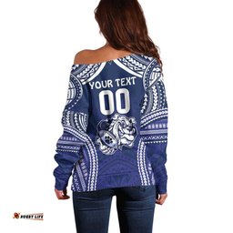 Bulldogs Rugby Custom Off Shoulder Sweater Go Berries With Polynesian Style