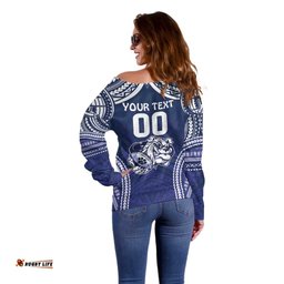 Bulldogs Rugby Custom Off Shoulder Sweater Go Berries With Polynesian Style