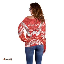 Personalised Swans Football Off Shoulder Sweater 2024 Swannies Mascot Go Champions