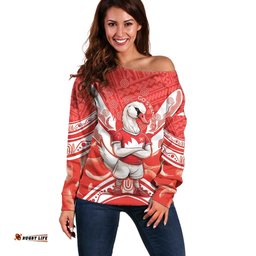 Personalised Swans Football Off Shoulder Sweater 2024 Swannies Mascot Go Champions