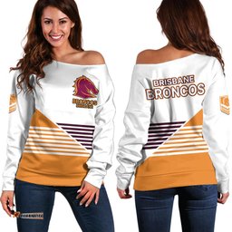 Brisbane Broncos NRL Off Shoulder Sweater No1