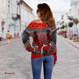 Dragons Women's Off Shoulder Sweater St. George Anzac Day