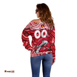 Custom Australia NAIDOC Week 2024 Off Shoulder Sweater Dolphins Mascot Keep The Fire Burning