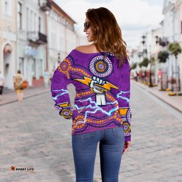 Storm Women Off Shoulder Sweater Melbourne Indigenous Thunder