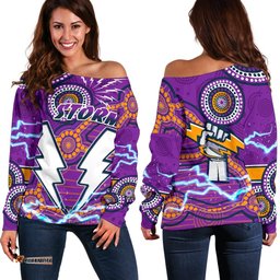 Storm Women Off Shoulder Sweater Melbourne Indigenous Thunder