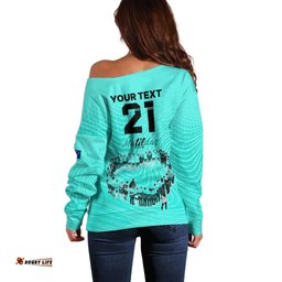 Matildas Til Its Done Custom Off Shoulder Sweater Australia Womens Soccer Turquoise Style