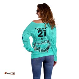 Matildas Til Its Done Custom Off Shoulder Sweater Australia Womens Soccer Turquoise Style