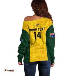 Personalised Australia Rugby Off Shoulder Sweater Go Wallaroos Pacific Simple Version 2023