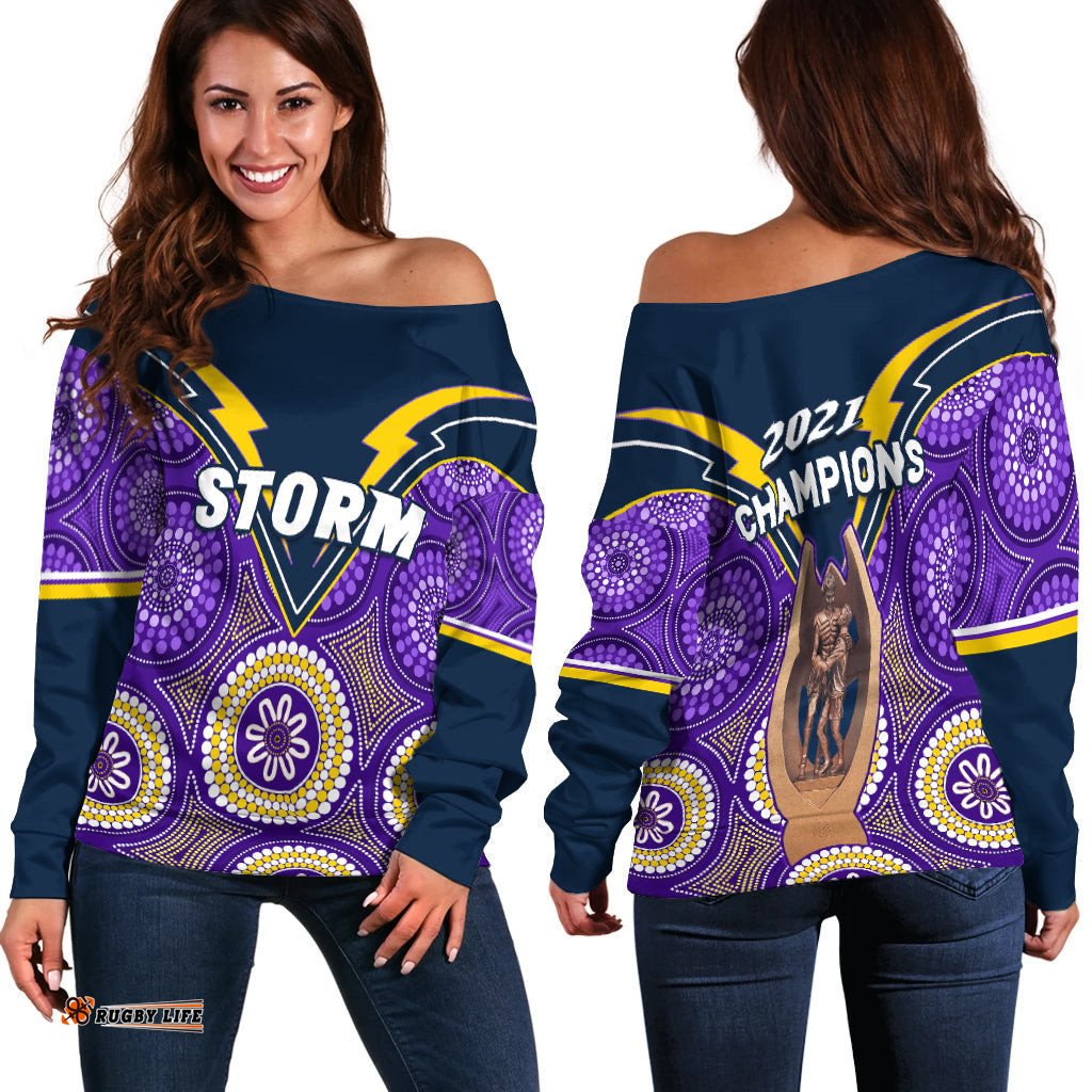 Melbourne Storm Indigenous Off Shoulder Sweater Provan Summons Trophy