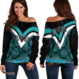 Power Indigenous Off Shoulder Sweater Proud Port Adelaide