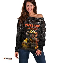 Paws For Australia Off Shoulder Sweater Bushfire Awareness Indigenous Aboriginal