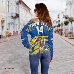 Custom Text And Number Eels Rugby Off Shoulder Sweater Parra Indigenous Proud Premiers