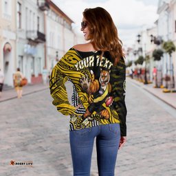 Custom Personalised Richmond Football Off Shoulder Sweater Aboriginal Go The Tigers Mascot