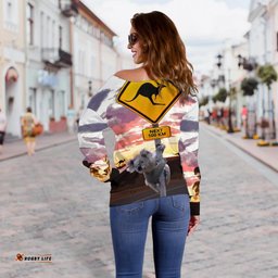 Off Shoulder Sweater Koala Sweater Kangaroo Sign Landscape Art