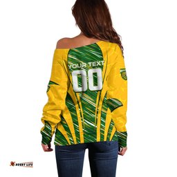 Personalised Australia Matildas Off Shoulder Sweater Abstract Line