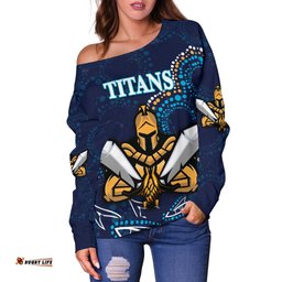 Gold Coast Women Off Shoulder Sweater Titans Gladiator Indigenous