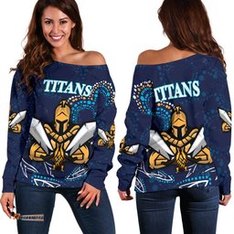 Gold Coast Women Off Shoulder Sweater Titans Gladiator Indigenous