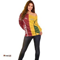 Australia Tonga Rugby Custom Off Shoulder Sweater Minimalist Dynamic
