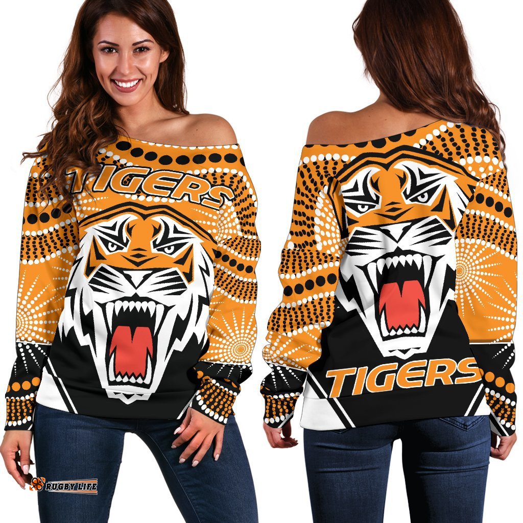 Tigers Women's Off Shoulder Sweater Wests Indigenous Newest