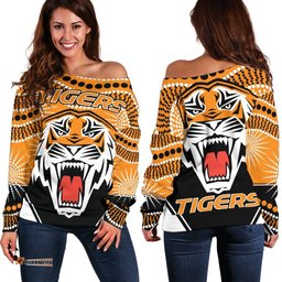 Tigers Women's Off Shoulder Sweater Wests Indigenous Newest