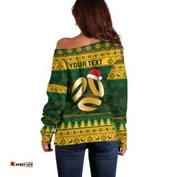 Personalised Australia Matildas Christmas Off Shoulder Sweater Merry Xmas National Color