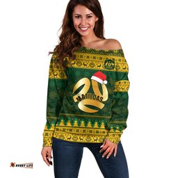 Personalised Australia Matildas Christmas Off Shoulder Sweater Merry Xmas National Color