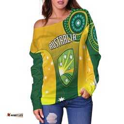 Custom Personalised Cricket Australia Off Shoulder Sweater Unique Aboriginal
