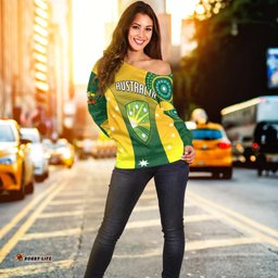 Custom Personalised Cricket Australia Off Shoulder Sweater Unique Aboriginal