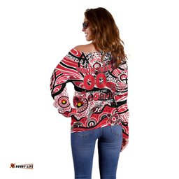 Custom NAIDOC Week 2024 Saints Off Shoulder Sweater Aboriginal Animals Keep The Fire Burning