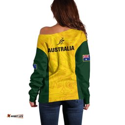 Australia Rugby Off Shoulder Sweater Go Wallaroos Pacific Simple Version 2023