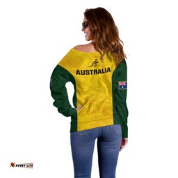 Australia Rugby Off Shoulder Sweater Go Wallaroos Pacific Simple Version 2023