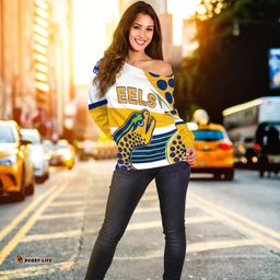 Eels Indigenous Off Shoulder Sweater Parramatta Version White