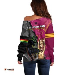 Panthers And Broncos Rugby Off Shoulder Sweater Grand Final Penrith Brisbane Together