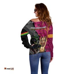 Panthers And Broncos Rugby Off Shoulder Sweater Grand Final Penrith Brisbane Together
