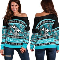 Port Adelaide Christmas Women Off Shoulder Sweater Style