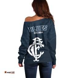 AFL Blues Champions Off Shoulder Sweater Proud Carlton Aboriginal Vibe
