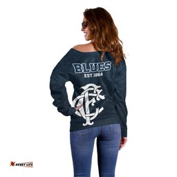 AFL Blues Champions Off Shoulder Sweater Proud Carlton Aboriginal Vibe