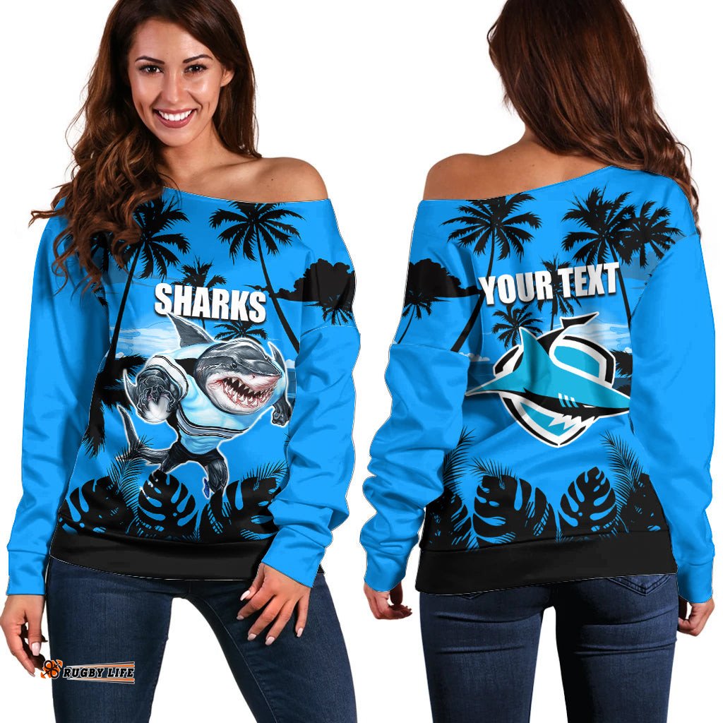 NRL Sharks Off Shoulder Sweater Summer Vibe Style