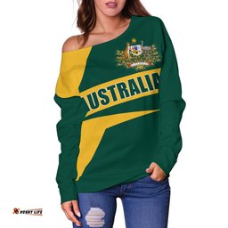 Women's Off Shoulder Sweater Australian's Pride Ver02