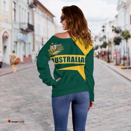 Women's Off Shoulder Sweater Australian's Pride Ver02