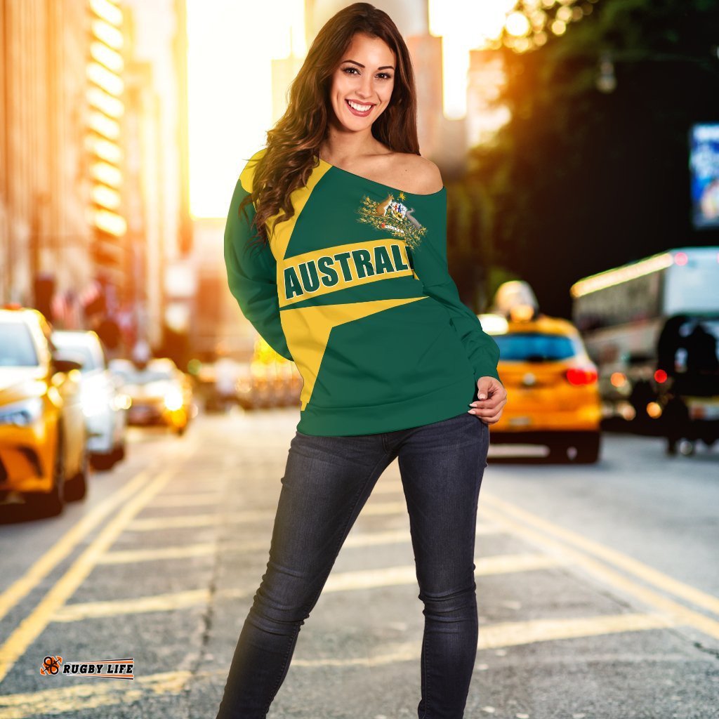 Women's Off Shoulder Sweater Australian's Pride Ver02