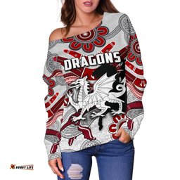 Dragons Off Shoulder Sweater St. George Indigenous White