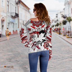 Dragons Off Shoulder Sweater St. George Indigenous White