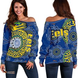 Parramatta Eels Women's Off Shoulder Sweater Indigenous 04
