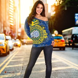 Parramatta Eels Women's Off Shoulder Sweater Indigenous 04