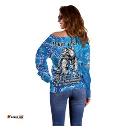 Personalised Bulldogs NAIDOC Week 2024 Off Shoulder Sweater Aboriginal Fire Burning Sparks