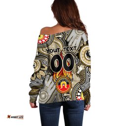 Personalised NAIDOC Week 2024 Collingwood Magpies Off Shoulder Sweater Australian Aboriginal Hand Painting